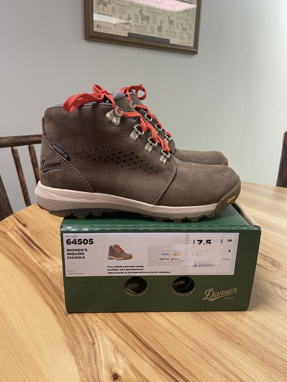 Danner Inquire Chukka 7.5 Women's Iron/Picante Full Grain Leather Boots